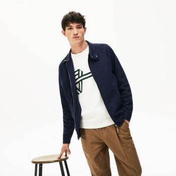 Lacoste Zippered Solid Sweatshirt - Mikiny Pánské Tmavě Blankyt Blankyt / Hnědožlutý Zelene | CZ-sjM